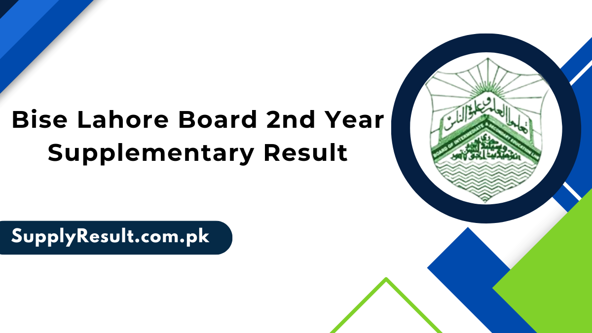 Bise Lahore Board 2nd Year Supplementary Result